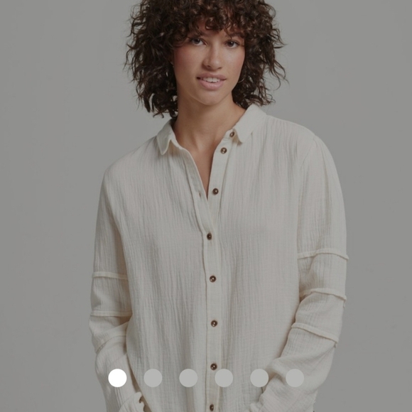 SuperDry Penny Collar Shirt Blouse in Oatmeal Size 10 Lightweight gauzy - Picture 7 of 16